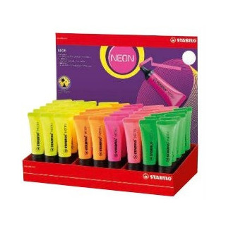 Expositor marcadores fluorescentes neon 45 unidades trazo 2/5mm. stabilo 72/45-1