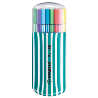 Estuche rotulador punta media 1mm. zebrui 20 unidades turquesa stabilo 6820-02-2-5