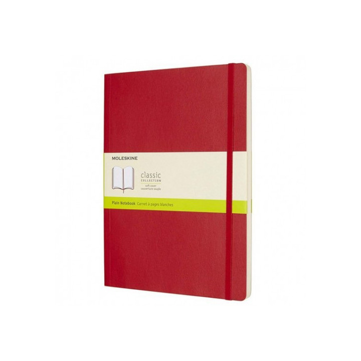 Libreta clasica tapa blanda rojo escarlata xl (19x25cm) lisa moleskine qp623f2