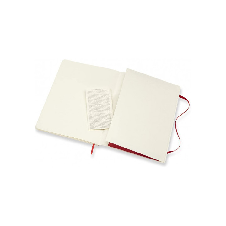 Libreta clasica tapa blanda rojo escarlata xl (19x25cm) lisa moleskine qp623f2