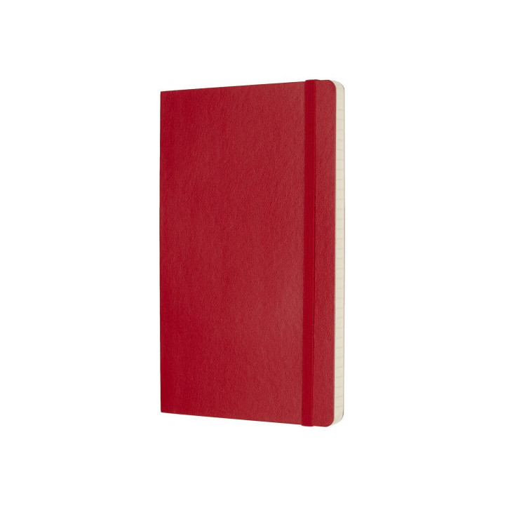 Libreta clasica tapa blanda rojo escarlata l (13x21cm) rayada moleskine qp616f2