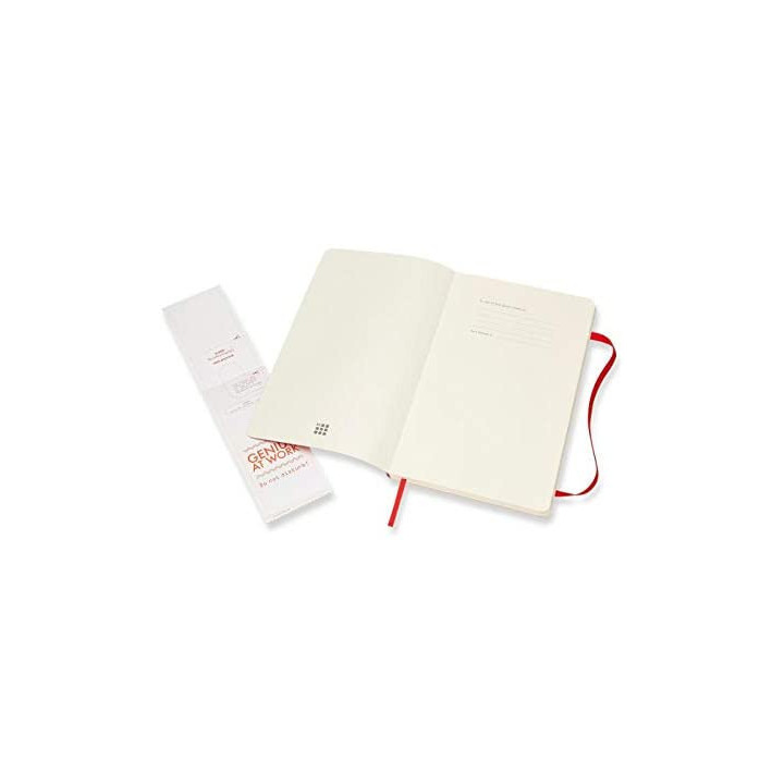 Libreta clasica tapa blanda rojo escarlata l (13x21cm) rayada moleskine qp616f2