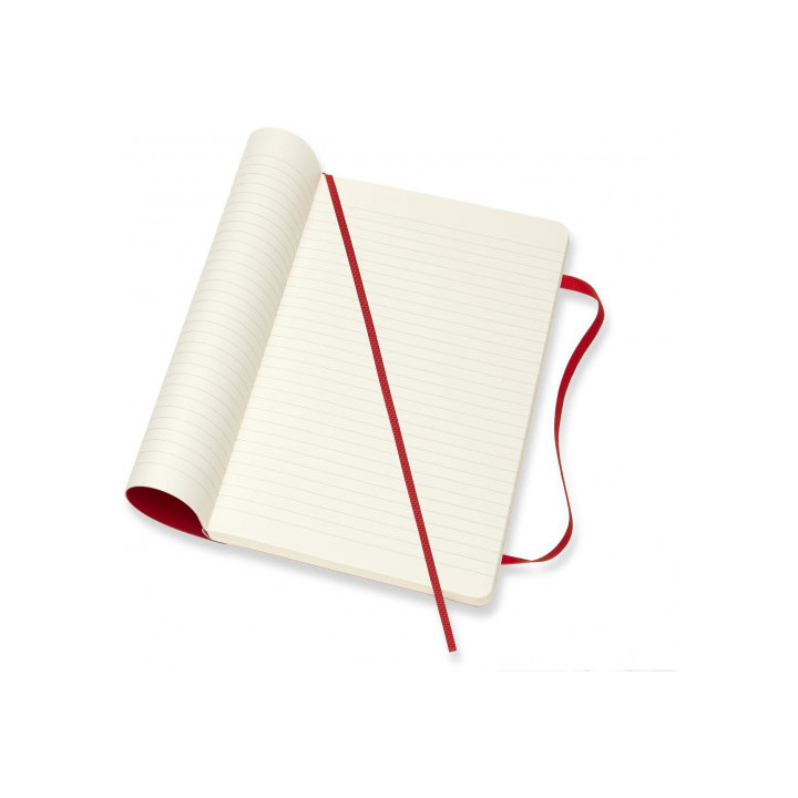 Libreta clasica tapa blanda rojo escarlata l (13x21cm) rayada moleskine qp616f2