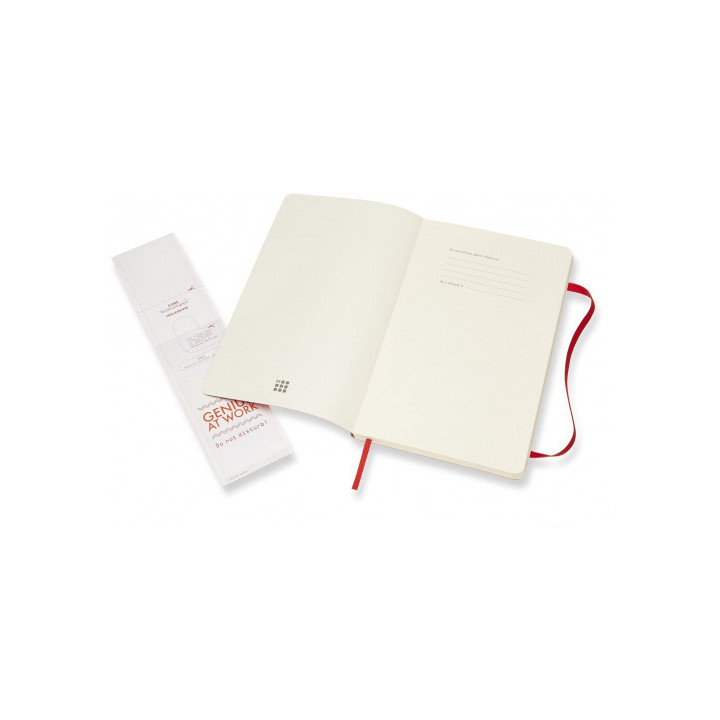 Libreta clasica tapa blanda rojo escarlata l (13x21cm) rayada moleskine qp616f2