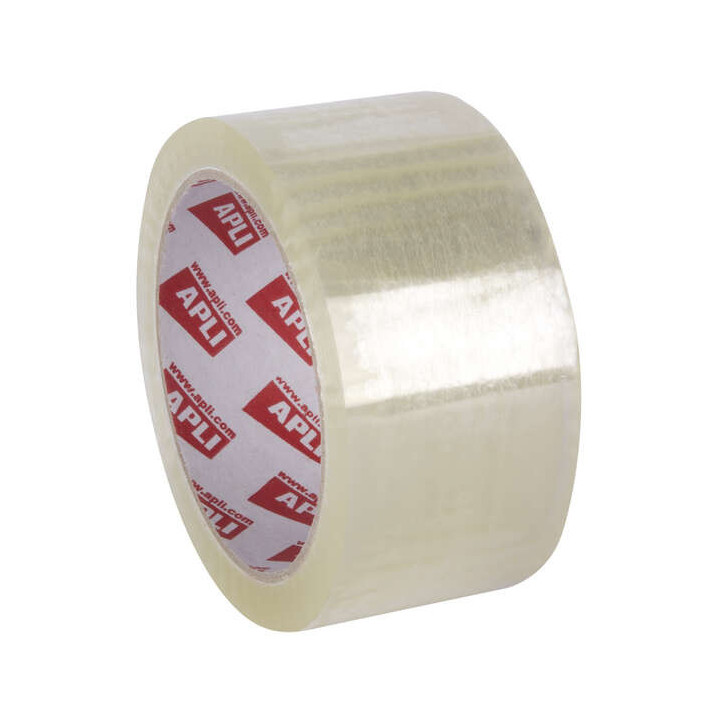 Apli Precinto Premium Pp Solvente Transparente 48mm x 66m - Resistente a la Humedad y al Envejecimiento - Adhesivo de Alta Cali