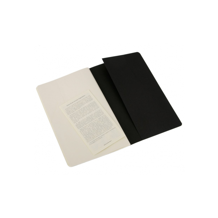 Set de 3 libretas cahier negras l (13x21cm) lisas moleskine qp318