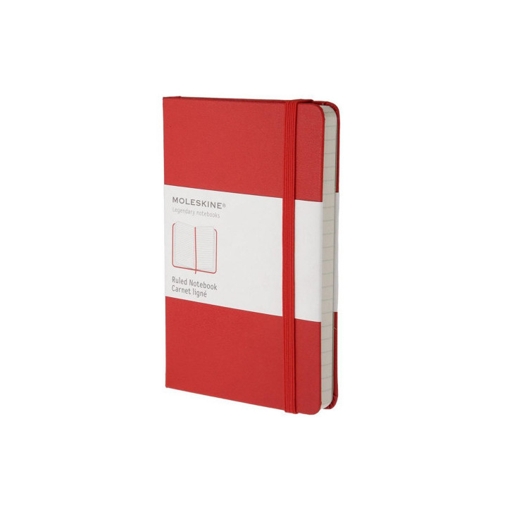 Libreta clasica tapa dura roja l (13x21cm) rayada moleskine qp060r