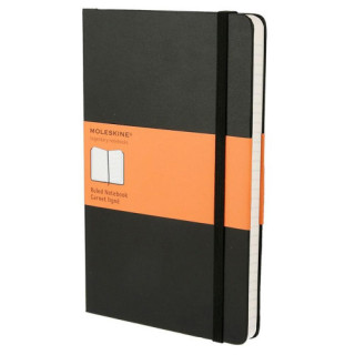 Libreta clasica tapa dura negra l (13x21cm) rayas moleskine qp060