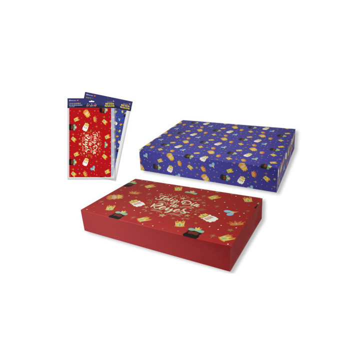 Caja plegable reyes magos (43x26x6,5 cm) colores surtidos bismark 333604