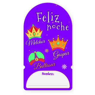 Pack 6 etiquetas adhesivas reyes magos (6x16