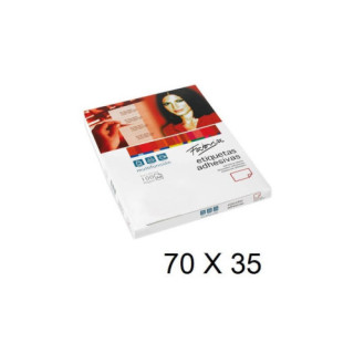 Caja 100 hojas etiquetas adhesivas ilc blanca 70x35 fabrisa 15303