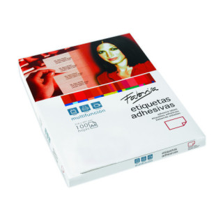 Caja 100 hojas etiquetas adhesivas ilc blanca 38x21