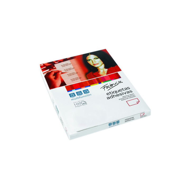 Caja 100 hojas etiquetas adhesivas ilc blanca 38x21