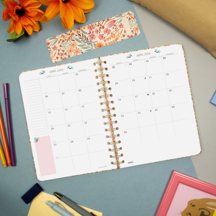 Agenda 2026 moniquilla e10 155x212mm semana vista horizontal espiga finocam 770100226