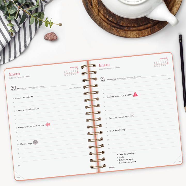 Agenda 2026 trendy alma e10 155x212mm dia pagina coral finocam 762040526