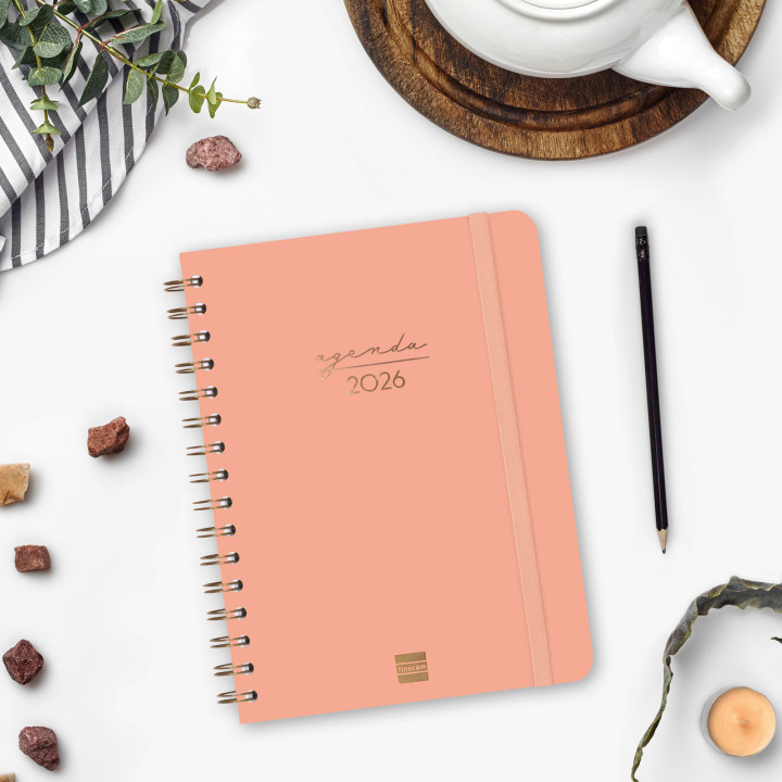 Agenda 2026 trendy alma e10 155x212mm semana vista horizontal coral finocam 762020526
