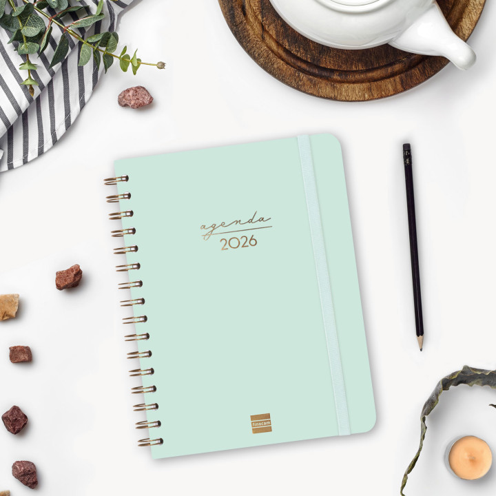 Agenda 2026 trendy alma e10 155x212mm semana vista horizontal menta finocam 762020326