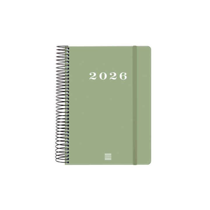 Agenda 2026 basic my e10 155x212mm dia pagina verde finocam 743522026