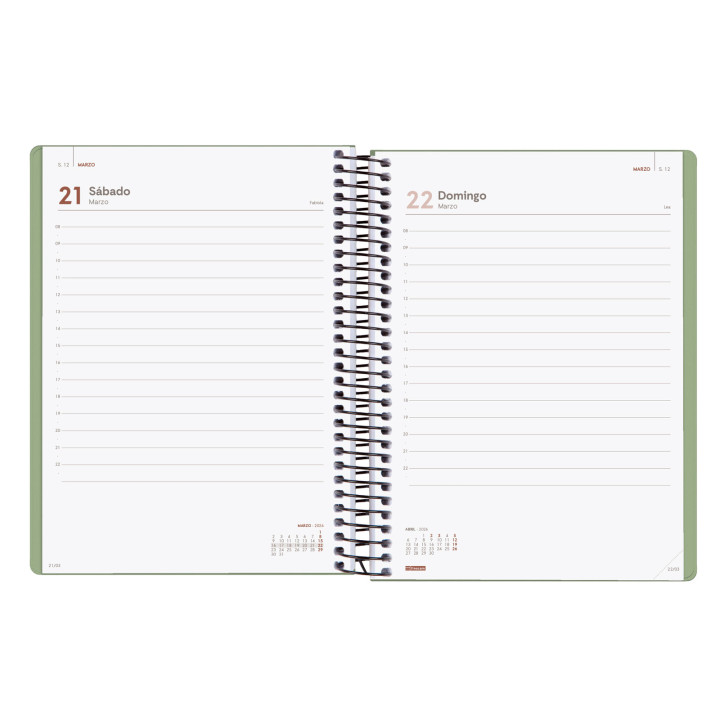 Agenda 2026 basic my e10 155x212mm dia pagina verde finocam 743522026