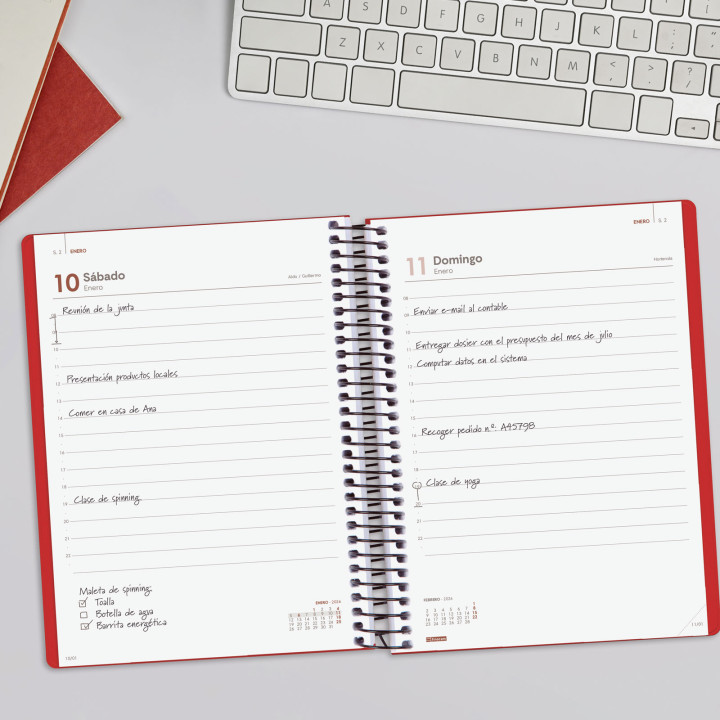 Agenda 2026 basic my e10 155x212mm dia pagina rojo finocam 743523026