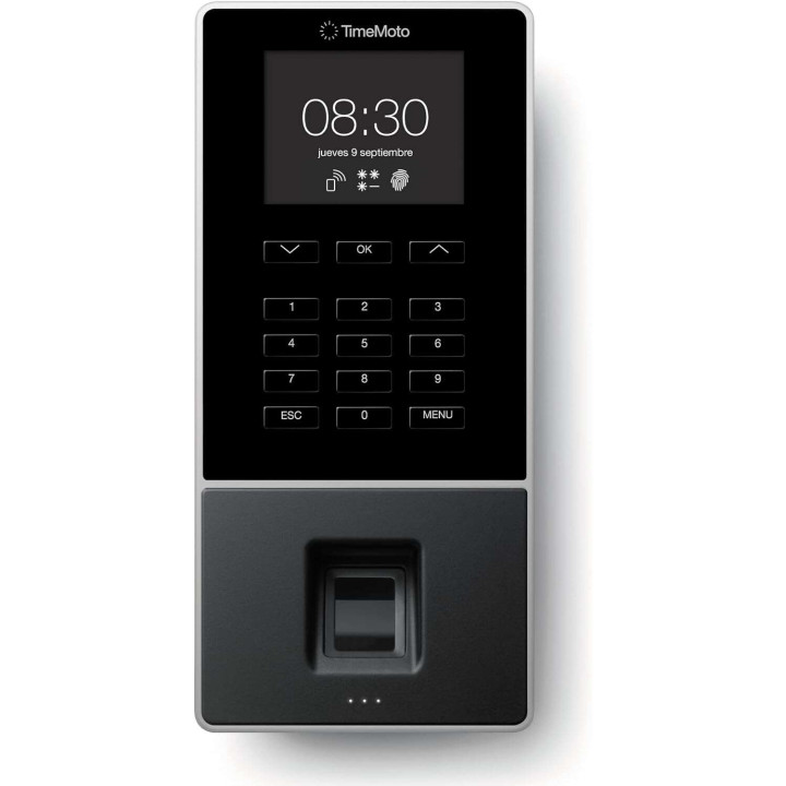 Timemoto TM-626 Terminal de Fichar - hasta 200 Empleados - Lector de Huella Dactilar y Tarjeta RFID - Gestion Completa de Horar
