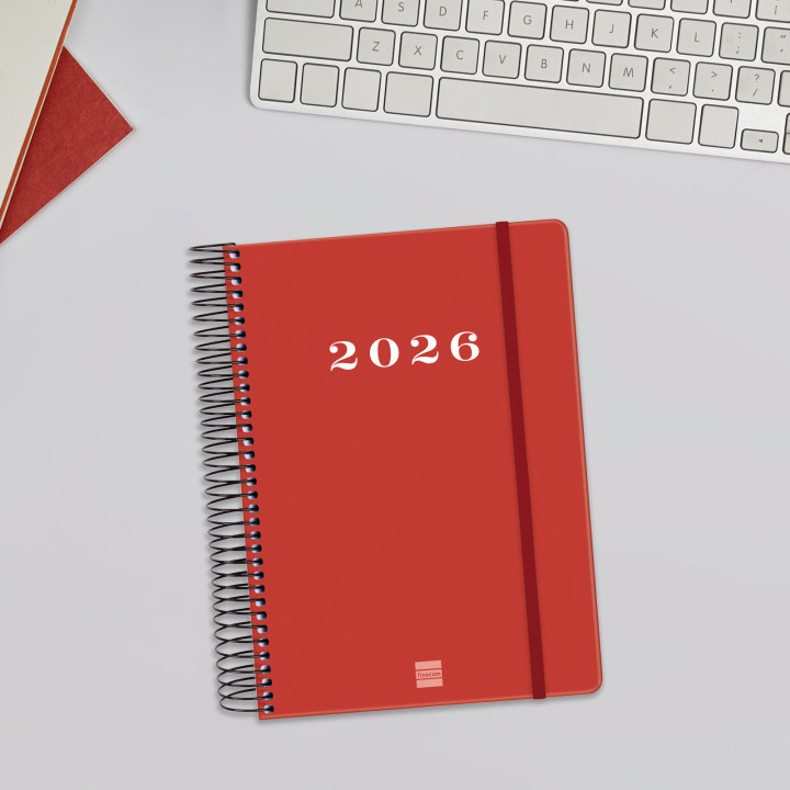 Agenda 2026 basic my e10 155x212mm dia pagina rojo finocam 743523026