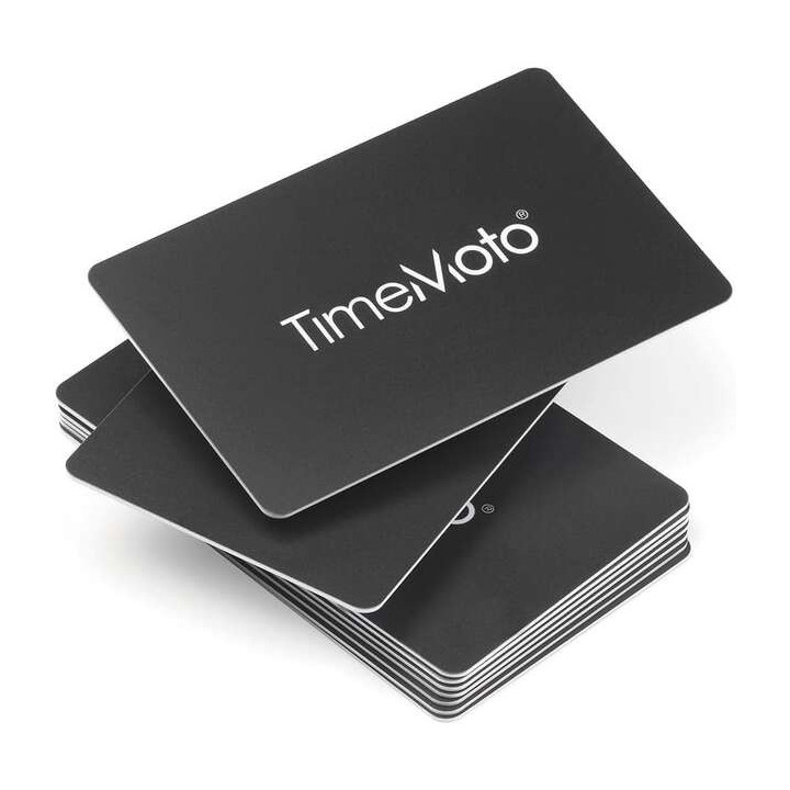 Timemoto RF-100 Pack de 25 Tarjetas de Identificacion RFID - Tamaño de Tarjeta de Credito - Distancia de Deteccion de 7cm - Co