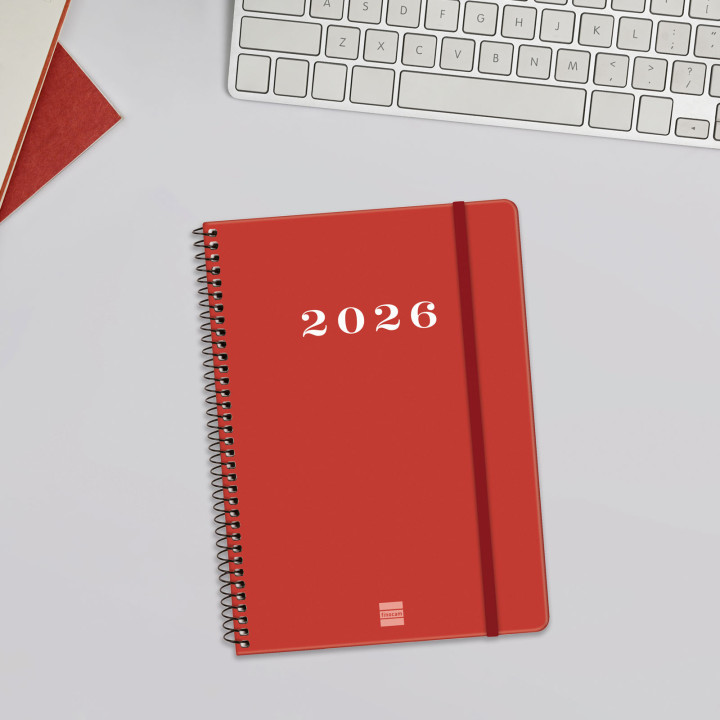 Agenda 2026 basic my e10 155x212mm semana vista horizontal rojo finocam 743503026