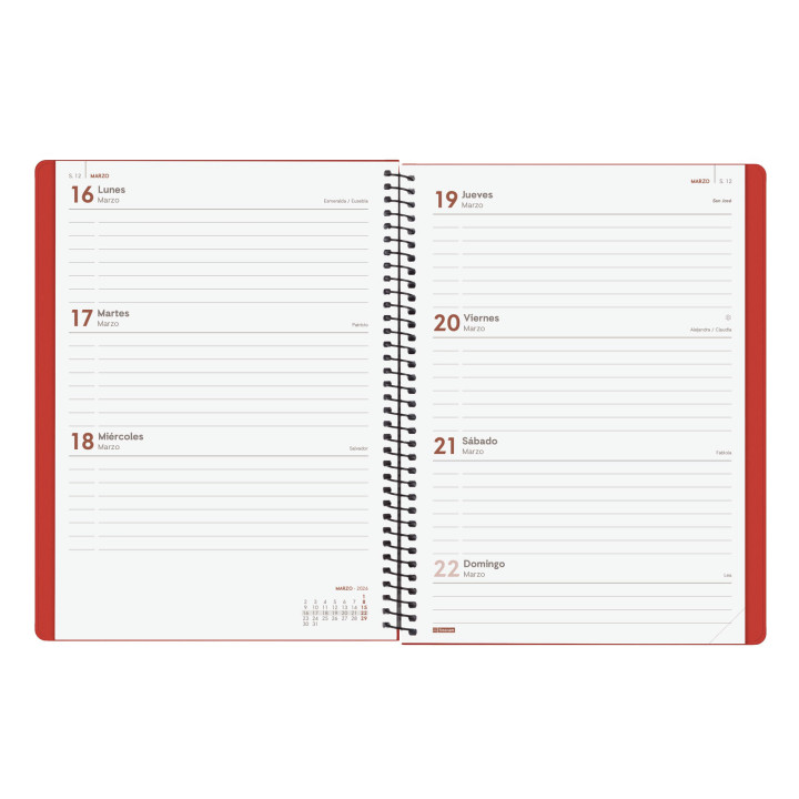 Agenda 2026 basic my e10 155x212mm semana vista horizontal rojo finocam 743503026