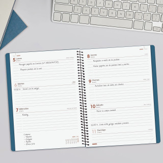 Agenda 2026 basic my e10 155x212mm semana vista horizontal azul finocam 743501026