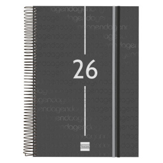 Agenda 2026 basic year e40 210x297mm dia pagina negro finocam 741116026