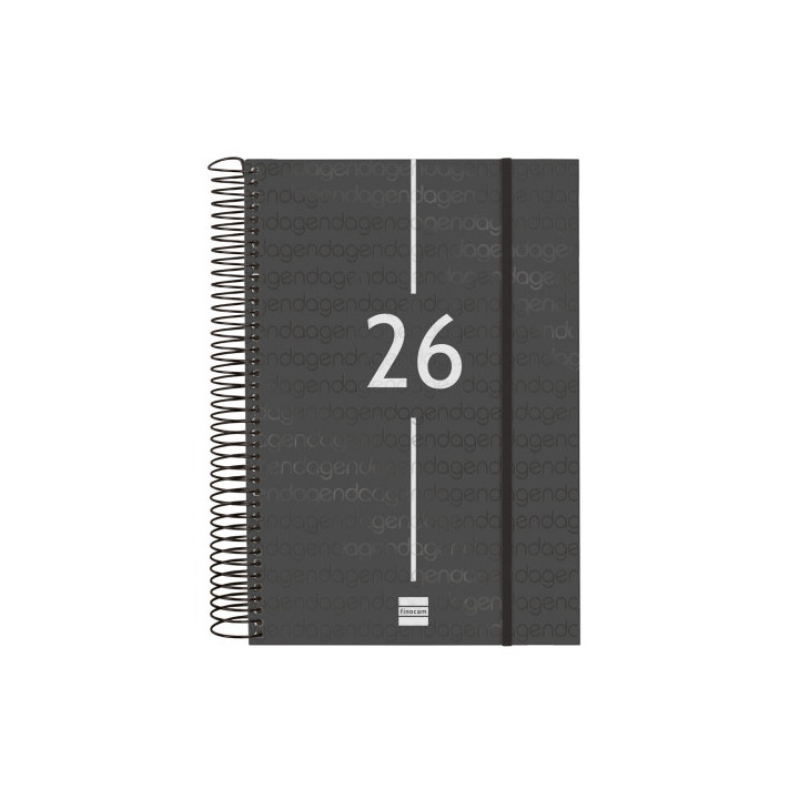 Agenda 2026 basic year e11 165x242mm dia pagina negro finocam 742076026