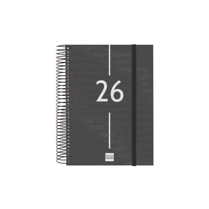 Agenda 2026 basic year e10 155x212mm dia pagina negro finocam 741106026
