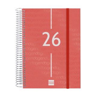 Agenda 2026 basic year e10 155x212mm dia pagina rojo finocam 741103026