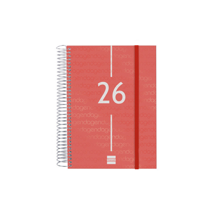 Agenda 2026 basic year e10 155x212mm dia pagina rojo finocam 741103026