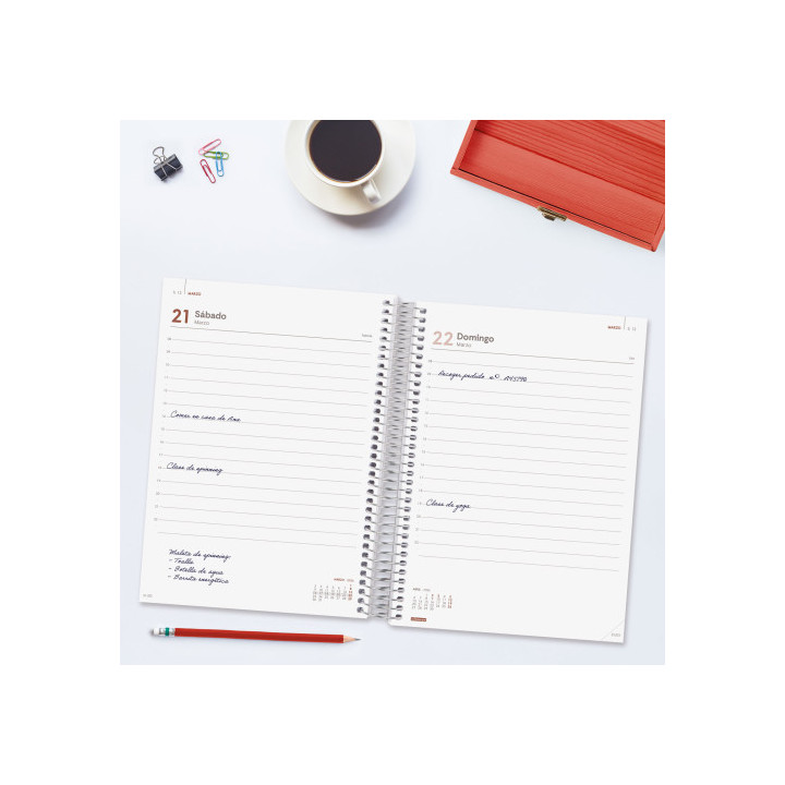 Agenda 2026 basic year e10 155x212mm dia pagina rojo finocam 741103026