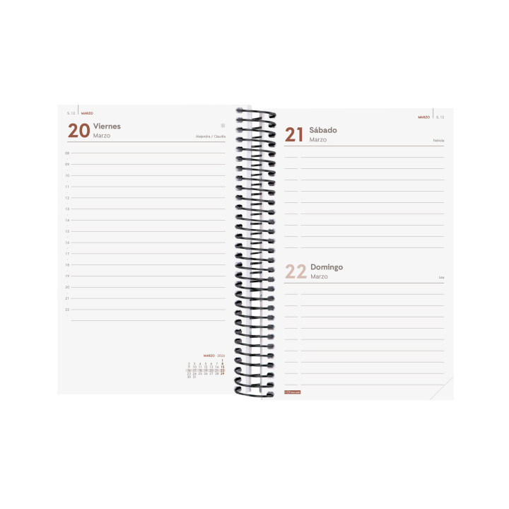 Agenda 2026 basic year e5 117x181mm dia pagina negro finocam 741096026