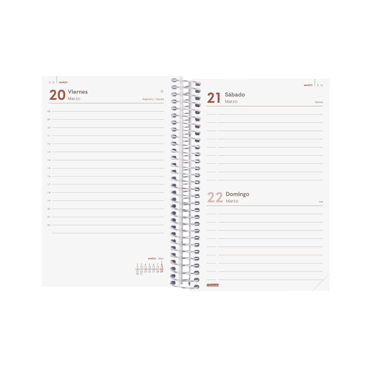 Agenda 2026 basic year e5 117x181mm dia pagina rojo finocam 741093026