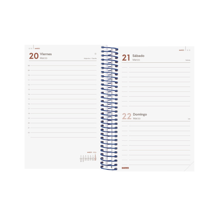 Agenda 2026 basic year e5 117x181mm dia pagina azul finocam 741091026