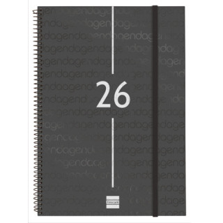 Agenda 2026 basic year e40 210x297mm semana vista horizontal negro finocam 741466026