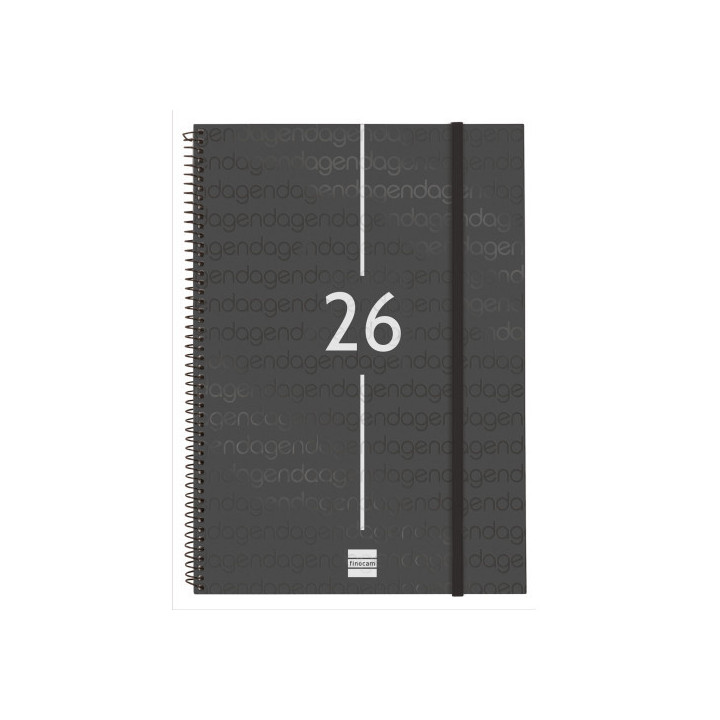 Agenda 2026 basic year e40 210x297mm semana vista horizontal negro finocam 741466026