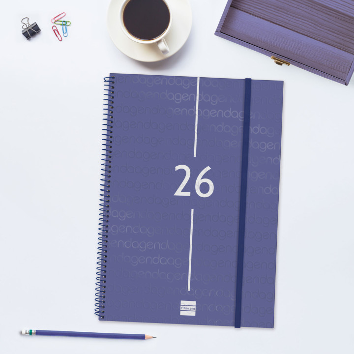 Agenda 2026 basic year e40 210x297mm semana vista horizontal azul finocam 741461026