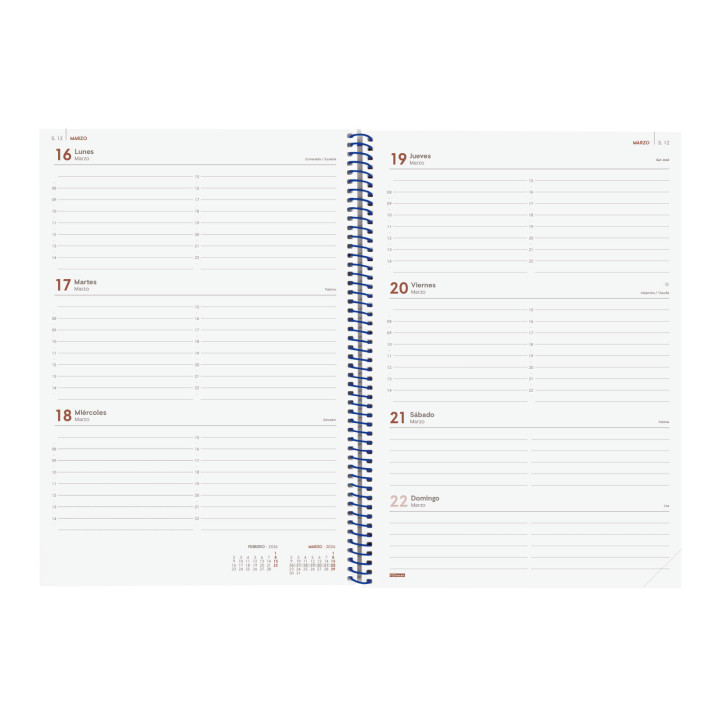 Agenda 2026 basic year e40 210x297mm semana vista horizontal azul finocam 741461026