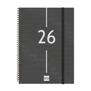 Agenda 2026 basic year e10 155x212mm semana vista horizontal negro finocam 741456026