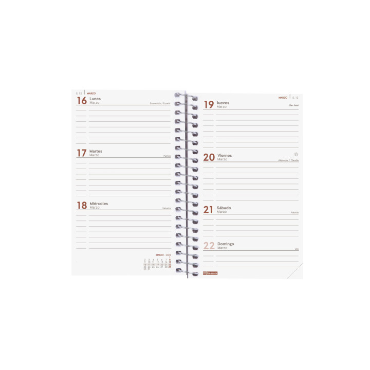 Agenda 2026 basic year e3 79x127mm semana vista horizontal rojo finocam 741423026