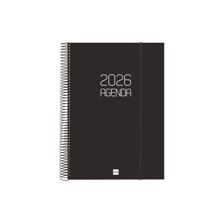 Agenda 2026 basic opaque e40 210x297mm dia pagina negro finocam 742926026