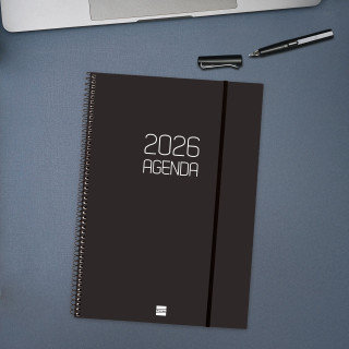 Agenda 2026 basic opaque e40 210x297mm semana vista horizontal negro finocam 742786026