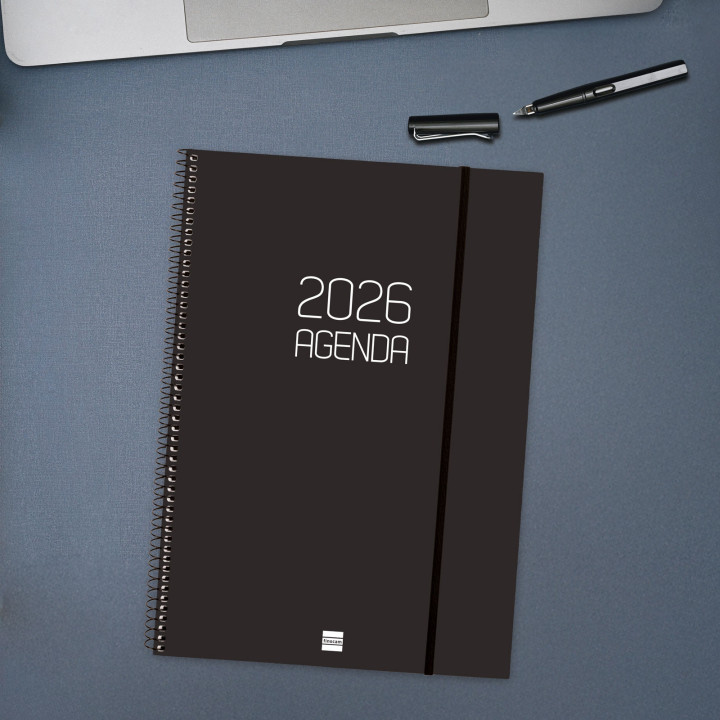 Agenda 2026 basic opaque e40 210x297mm semana vista horizontal negro finocam 742786026