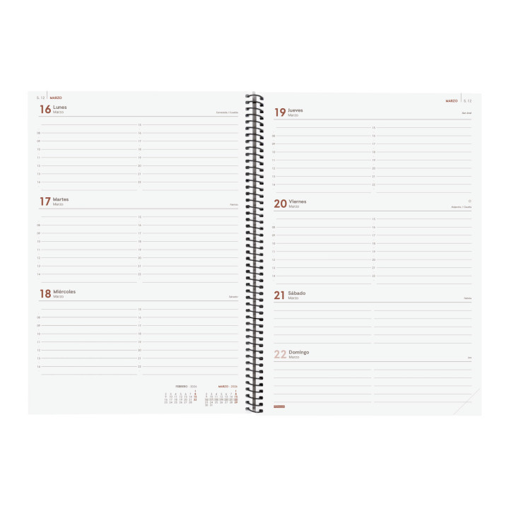 Agenda 2026 basic opaque e40 210x297mm semana vista horizontal negro finocam 742786026