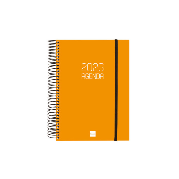 Agenda 2026 basic opaque e10 155x212mm dia pagina naranja finocam 742912926